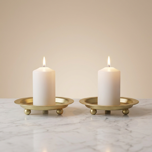 Support de bougie et soucoupe en fer doré faits à la main – Décoration de luxe écologique pour Noël, mariages, salon et bureau - Product Image 4