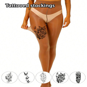 Collants à motifs pour femmes, design personnalisé en usine, taille haute, collants sexy, bas à motifs <span class=keywords><strong>tatouage</strong></span>, collants sexy pour femmes - Product Image 1