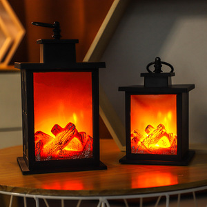 Table de cheminée en plastique en forme de cercle déco lanterne chaude LED LED cheminée maison flamme lumière noël artisanat ornements - Product Image 1