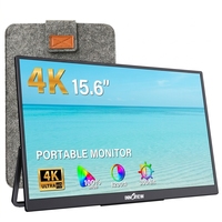 Monitor Portátil 4K de 15.6 Pulgadas para Viajes, Cable Tipo C de Función Completa, Transmite Energía y Video para Computadoras Portátiles Windows y Mac