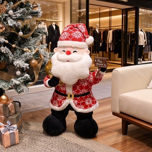 Muñeco de Nieve de Peluche, Figura Hecha a Mano, Peluche Súper Suave con Diseño de Copo de Nieve Rojo, Decoración Navideña para Interiores, Sala de Estar, Estilo Tradicional - Product Image 1