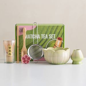 Wholesale High Quality Ceramic Matcha Bowls with Whisk Stand Bamboo Teaspoon Matcha Making <b>Tools</b> Gift <b>Box</b> Package - Product Image 1