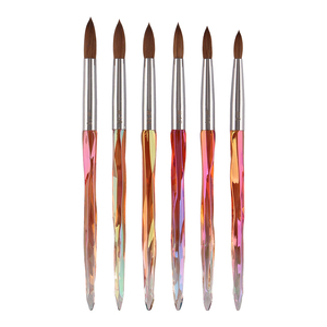 ชุดแปรงเพ้นท์เล็บ Kolinsky สีเหลือบรุ้งส้มแดง ด้ามจับคริสตัล สำหรับอะคริลิค พาวเดอร์ และยูวีเจล ต่อเล็บ ใช้ในร้านเสริมสวย - Product Image 3