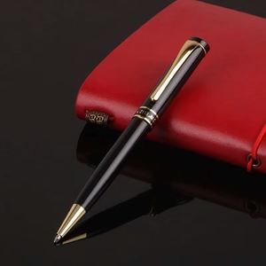 Stylo bille en métal noir 1,0 mm très vendu pour signatures professionnelles, motifs uniques avec logo personnalisé pour usage bureautique ou cadeaux - Product Image 4