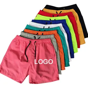 Wholesale Stock Custom Men Beach Shorts Pants Logo Polyester Candy Colors Beach Pants Plus Size Men's Shorts