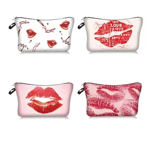 Nieuwe Stijl Dames Vrouwen Meisjes Mode Reizen Toilettas Make Up Tas Liefde Lippen Cosmetische Gift Bag