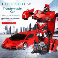Robot Transformable de un Solo Toque, Control Remoto, para Carreras de Autos, Eléctrico, de Plástico, para Interiores, Juguete para Adolescentes y Adultos