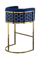 Tabourets de bar modernes et simples en velours à pieds hauts, chaises de comptoir hexagonales pour salle à manger, salon, mobilier d'hôtel, fête, événement, club