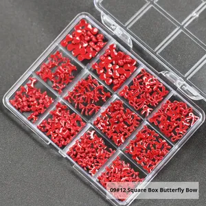 Anke La Red Bow Nail Art Accessories New Year Burgundy Three-dimensional <strong>Resin</strong> Bow Tie Wearable Diamond Small Hot Girl Zhejiang - Product Image 4