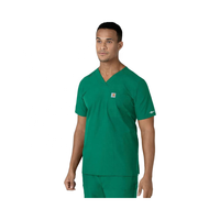 Tenues d'hôpital C16113 Force Woven Modern Fit à col en V en polyester/coton, avec détection d'aiguilles et thermocollage sans couture