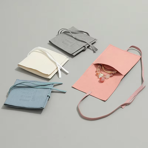 กระเป๋าใส่เครื่องประดับที่เป็นมิตรต่อสิ่งแวดล้อมพร้อมริบบิ้นกระเป๋าเครื่องประดับไมโครไฟเบอร์สำหรับต่างหูสร้อยคอ - Product Image 3