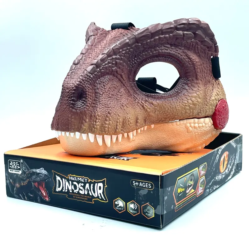 2024 Halloween Kids Adults Realistic Velociraptor Dinosaur Mask Animal Dinosaur helmet Moving Jaw Movable Cosplay party