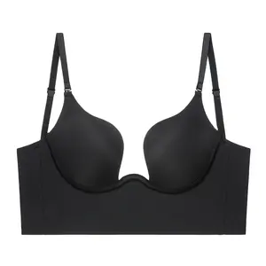 2024 New factory price women bikini deep beautiful breast bra backless sexy comfortable QUICK DRY cotton push up Bra