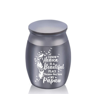 Mini urnes pour animaux de compagnie, cendres de crémation, pot de souvenir de cercueil humain-je sais que le ciel est un joli endroit car ils ont mon papa - Product Image 6