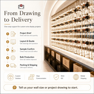 Cantinetta Personalizzabile per Sala Vini di Lusso, Espositore da Bar in Acrilico e Metallo, <span class=keywords><strong>Portabottiglie</strong></span> con Luce a LED - Product Image 6
