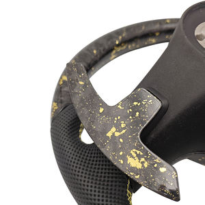 Volant en fibre de carbone forgé doré avec LED pour <span class=keywords><strong>Mercedes</strong></span> Benz W221 W222 W212 W213 GLE W167 W164 Classe C W205 <span class=keywords><strong>C300</strong></span> <span class=keywords><strong>4matic</strong></span> 2015 - Product Image 5