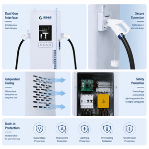 สถานีชาร์จเร็วกระแสตรง 400 กิโลวัตต์ 1000 โวลต์ 300 แอมป์ CCS2 CHAdeMO GB/T IP55 สำหรับรถโดยสาร สถานีบริการสาธารณะ ทางหลวง รองรับ OEM ODM - Product Image 4