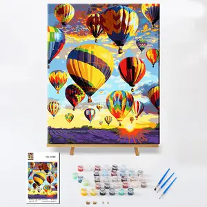 Paintido Turkey air balloon scenery abstract 3d gold acrylic oil painting for beginners