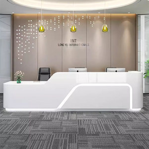 Mostrador <span class=keywords><strong>de</strong></span> Recepción <span class=keywords><strong>de</strong></span> Madera Lacada, Minimalista y Moderno, para Oficinas Corporativas, Salones <span class=keywords><strong>de</strong></span> Belleza, Hoteles, Mostrador <span class=keywords><strong>de</strong></span> Caja - Product Image 2