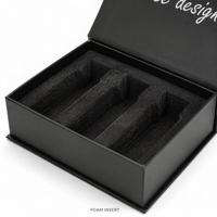 Boîte cadeau rigide magnétique personnalisée, emballage en carton noir de luxe avec fermeture magnétique et doublure en éponge