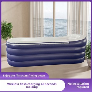 <span class=keywords><strong>Baignoire</strong></span> pliante piscine douche automatique PVC <span class=keywords><strong>baignoire</strong></span> gonflable pour adultes corps entier trempage natation maison - Product Image 4