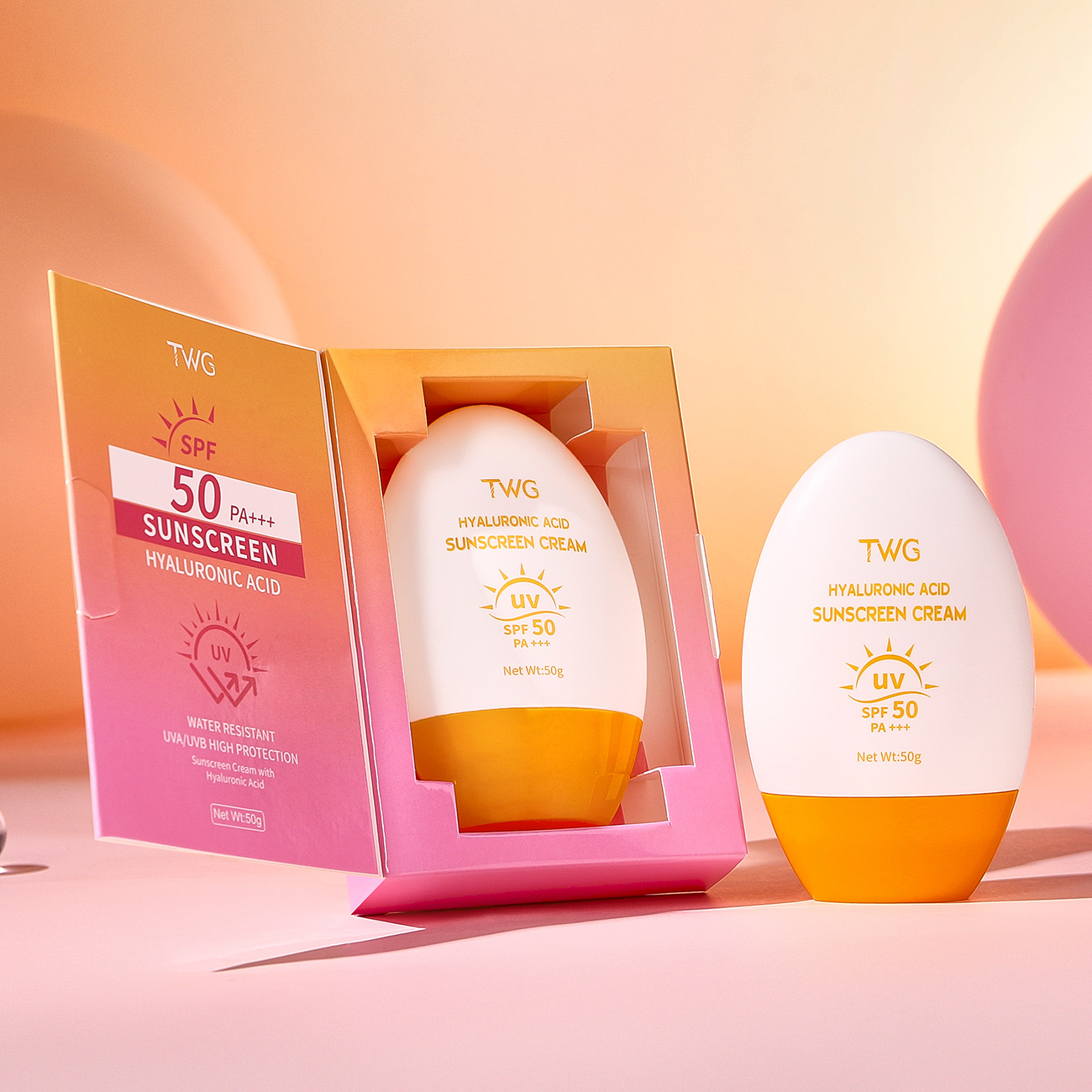 0068 TWG Crema solare all'acido ialuronico SPF 50+ PA+++ 50g