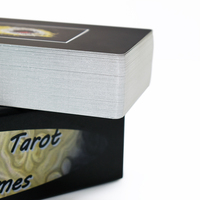 Jeu de cartes de tarot personnalisées avec impression couleur, 78 cartes à coins arrondis, boîte rigide en deux parties et guide pour groupe d'étude