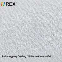REX Abrasive 6" Multi-Hole White Flocked Hook Loop Sanding Disc Medium Hardness High Efficiency Grinder/Sander
