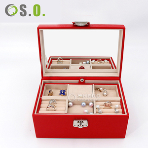 Custom Logo PU Leather jewelry <b>box</b> <b>Ring</b> <b>Box</b> Earring Bracelet Necklace Luxury Mirror Jewelry <b>Box</b> Packaging - Product Image 6