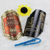 Etiquetas de Metal Personalizadas para Botellas de Vino a Precio Económico, Etiquetas Adhesivas 3D para Botellas de Licor, Placas con Nombre y Logotipo Pequeño para Empaque