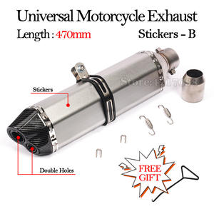 Pot d'échappement universel pour <span class=keywords><strong>moto</strong></span> 470MM avec silencieux DB Killer 51MM, échappement <span class=keywords><strong>Moto</strong></span> Pot Echappement pour MT07 R1 ZX6R KTM390 Slip on - Product Image 2