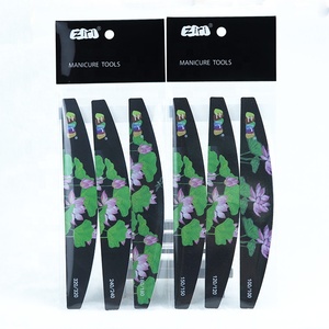 Ziri Chất Lượng Cao Dùng Một Lần Nửa Mặt Trăng Màu Đen Hàn Quốc Giấy nhám Móng Tay Tập Tin Màu Sắc Không Thấm Nước In Ấn Hai Mặt Emery Logo Riêng - Product Image 3