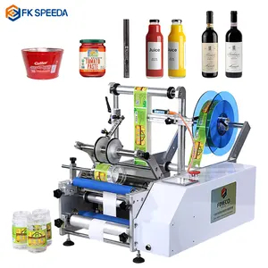 FK603 Economic Simple Manual Round Bottle Labeling Machine for round bottles cylindrical bottles sticker labeling machine