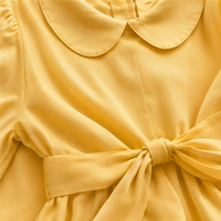 Robe décontractée pour femme, col Peter Pan, taille nouée, longueur midi, en rayonne 200 GSM, coupe trapèze, respirante, été, personnalisable avec logo OEM