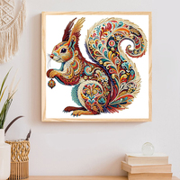 1PC 30*30cm DIY Décoration d'intérieur Écureuil Peint à la main Style Américain Peinture Diamant Forme Irrégulière Kit Thème Animal avec Cristaux