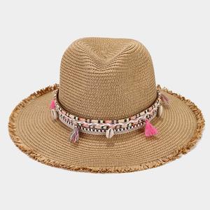 หมวกเฟโดราสานทรงโบฮีเมียนแบบใหม่ พร้อมพู่ห้อยและสายคาดประดับเปลือกหอย เหมาะสำหรับกิจกรรมกลางแจ้งและชายหาด - Product Image 2