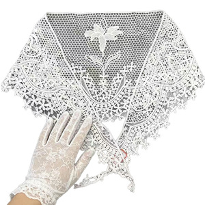 Pañuelo triangular de encaje al por mayor, estilo coreano, retro francés, de seda blanca, accesorio para cinturón, falda o capas. - Product Image 5
