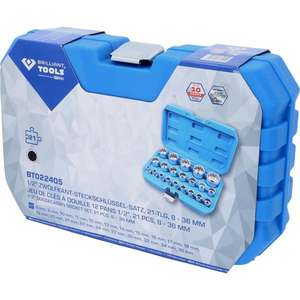 BRILLIANT TOOLS - BT022405 1/2'' 12-point short <b>socket</b> set 8 - 36 mm (21 pcs.) - EAN 4042146869055 <b>RATCHET</b> AND <b>SOCKET</b> SETS 1/2" - Product Image 4