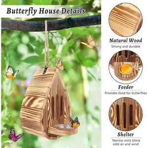 Huisdierenlandje Landelijke Huisjes Vogelhuis Buitendecoratie Tuin Houten Hangende Vogelhuisje Houten Bijenverblijf Houten Insectenverblijf - Product Image 5