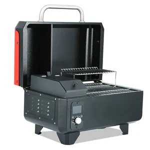 High Quality Smart Electric Charcoal Pellet Smoker Grill with Control panel for household .