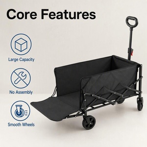 Carrito de Camping Plegable al por Mayor con Ruedas de Liberación Rápida, Mango Ajustable y Tela Oxford 600D para Exteriores - Product Image 2