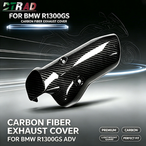 Pour BMW R1300GS <span class=keywords><strong>ADV</strong></span> R 1300 GS R1300 GS Adventure 2023 2024 2025 – Cache de protection d'échappement droit en fibre de carbone véritable - Product Image 1
