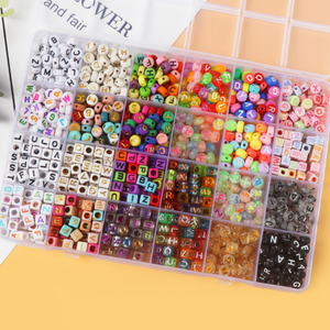 Jibaizhao - Cuentas Redondas de Acrílico de Colores Mezclados, Diseño ToZ, Hilo de Cristal para Hacer Joyas, Pulseras y Collares - Product Image 2