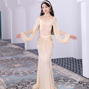 ELLE DANSES Oriental Sexy Violet Danse Du Ventre Costume Performance Porter Avec Perle Pendentif pour Femmes Adultes Danseurs Studios Spectacles - Product Image 5