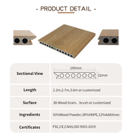 Installation facile, terrasse extérieure en bois composite, terrasse en composite bois-plastique imperméable, sol extérieur WPC pour véranda, terrasse