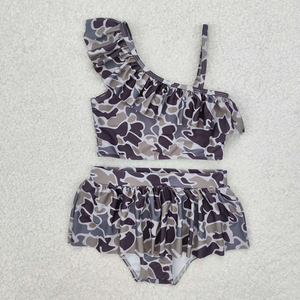 Traje de Baño de Verano para Niños al por Mayor a Precio de Fábrica, Traje de Baño de Camuflaje para Bebés y Niñas Pequeñas, Conjunto para Hermanos - Product Image 6