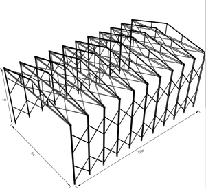 Grande auvent rétractable pour terrain de basketball, abri coulissant, auvent pour entrepôt logistique à rails suspendus - Structure métallique traitée naturellement - Product Image 4