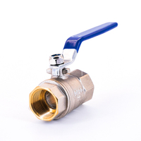 Precio de fábrica Latón WOG Ball ValveDN20 Presión PN16 Válvula de latón 1/2 - 2 "PULGADAS Mango de acero inoxidable Niquelado F * F