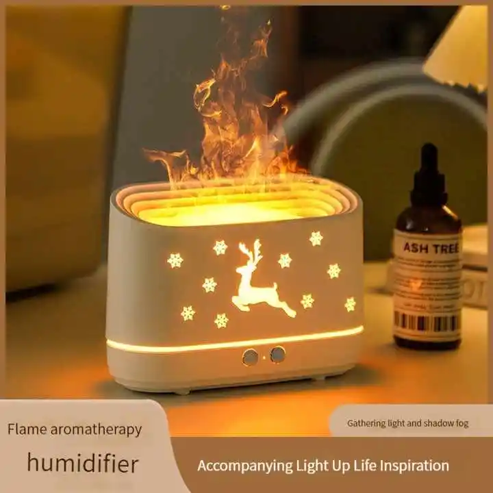 Neue kreative Luftbe feuchter Home Schlafzimmer Aroma therapie Maschine Luft reiniger USB Schlafsaal Simulation Flamme Elch Form Weihnachts geschenke
