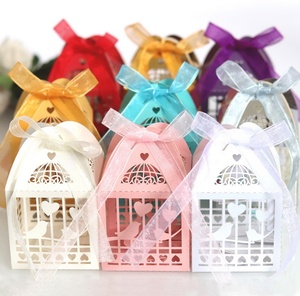 Love Birds Laser Cut Wedding Favors Box Chocolate Gifts Packaging Candy Sweet Box